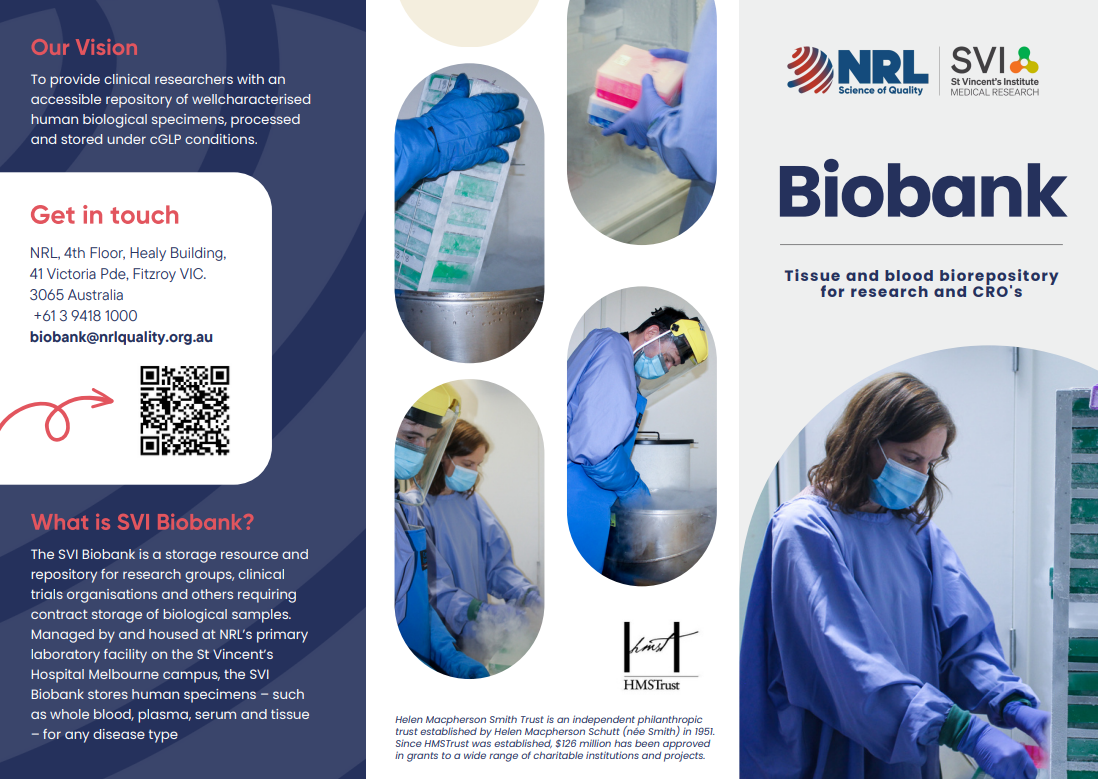 This Biobank brochure explains the service, and it's benefits